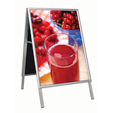 Artikelbild 1 für update displays Kundenstopper silber DIN B1 2 Fächer 80,0 x 6,0 x 139,0 cm, 1 St., Artikelnummer 646683