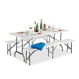 Artikelbild 1 für relaxdays Bierzeltgarnitur, schwarz Kunststoff, Metall, 3-teilig, Artikelnummer 448971