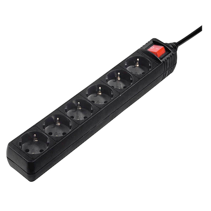 Artikelbild 2 für hama 6-fach Steckdosenleiste mit Schalter 5,0 m schwarz, Artikelnummer 550994