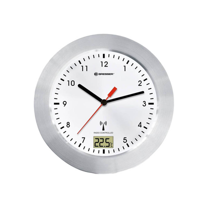 Artikelbild für BRESSER® Funkwanduhr MyTime Bath weiß silber Aluminium, Ø 17,0 cm, Artikelnummer 887428