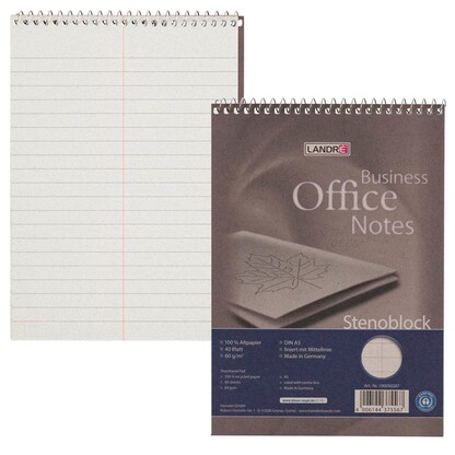 Artikelbild für LANDRÉ® Stenoblock Recycling DIN A5 liniert, 1 St., Artikelnummer 298172