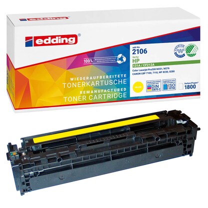 Artikelbild für edding EDD-2106 gelb Toner kompatibel zu HP 131A (CF212A), Artikelnummer 283984