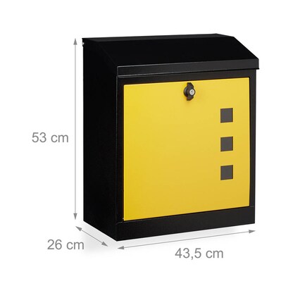 Artikelbild 5 für relaxdays Briefkasten 10020775_359 schwarz-gelb, Artikelnummer 523211