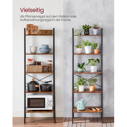 Artikelbild 5 für VASAGLE Bücherregal braun, schwarz 56,0 x 32,0 x 172,0 cm, 1 St., Artikelnummer 262834