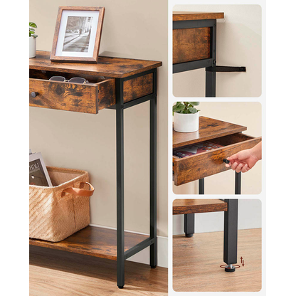 Artikelbild 9 für VASAGLE Konsolentisch rechteckig Spanplatte braun 100,0 x 30,0 x 80,0 cm, 1 St., Artikelnummer 290029