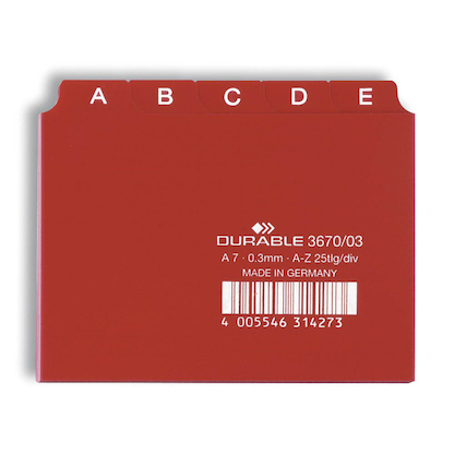 Artikelbild für DURABLE Karteikartenregister A-Z rot, Artikelnummer 415859
