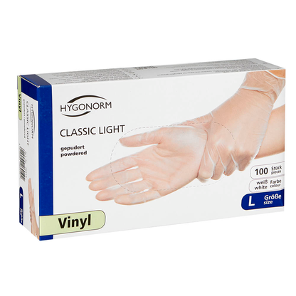 Artikelbild 3 für HYGONORM unisex Einmalhandschuhe CLASSIC LIGHT weiß Größe L, 100 St., Artikelnummer 195911
