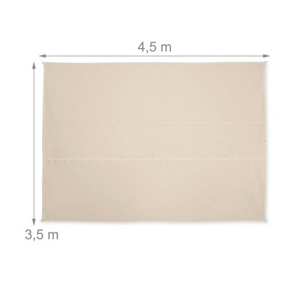 Artikelbild 2 für relaxdays Sonnensegel rechteckig beige 3,5 x 4,5 m, Artikelnummer 770364