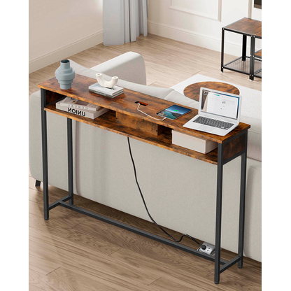 Artikelbild 3 für VASAGLE Konsolentisch rechteckig Spanplatte braun 120,0 x 25,0 x 81,0 cm, 1 St., Artikelnummer 290819