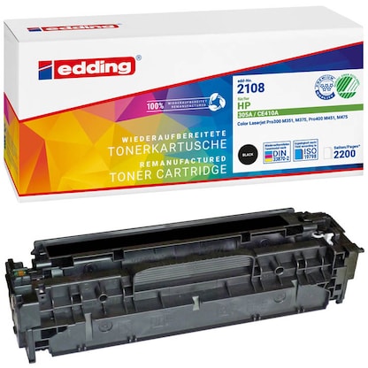 Artikelbild für edding EDD-2108 schwarz Toner kompatibel zu HP 305A (CE410A), Artikelnummer 284341