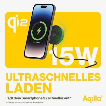 Artikelbild 10 für Aqiila® Qi2 Ladeadapter schwarz, 15 Watt, Artikelnummer 739833