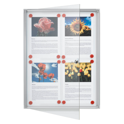 Artikelbild für FRANKEN Schaukasten X-tra!Line silber 4x DIN A4 51,0 x 3,0 x 68,0 cm, 1 St., Artikelnummer 534038