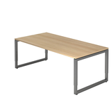 Artikelbild 1 für HAMMERBACHER RS2E höhenverstellbarer Schreibtisch eiche rechteckig, Kufen-Gestell grau 200,0 x 100,0 cm, Artikelnummer 865547