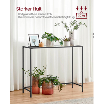 Artikelbild 6 für VASAGLE Konsolentisch rechteckig Glas schwarz 100,0 x 35,0 x 80,0 cm, 1 St., Artikelnummer 289559