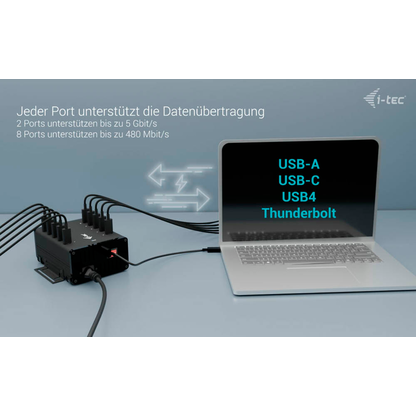Artikelbild 6 für i-tec® USB-Hub USB-C/USB-A Metal Charging + data 10-fach schwarz, Artikelnummer 662688