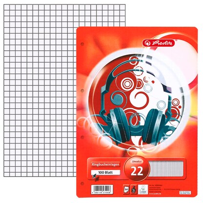 Artikelbild für herlitz Ringbucheinlagen A4 kariert, 100 Blätter, Artikelnummer 793038