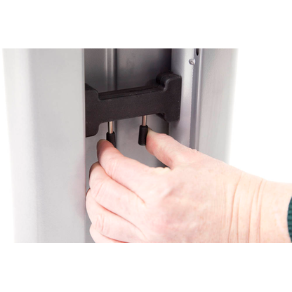 Artikelbild 9 für HAMMERBACHER Haziender höhenverstellbarer Schreibtisch lichtgrau L-Form, C-Fuß-Gestell silber 200,0 x 80,0/120,0 cm, Artikelnummer 791897