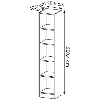 Artikelbild 2 für HAMMERBACHER Aktenregal 6040 ahorn 40,6 x 40,0 x 200,4 cm, 1 St., Artikelnummer 858896