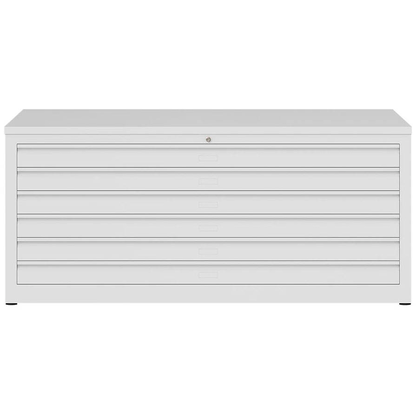 Artikelbild 2 für LÜLLMANN Planschrank signalweiß 6 Schubladen 140,5 x 95,5 x 60,5 cm, 1 St., Artikelnummer 183636