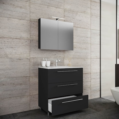 Artikelbild 5 für VCM my bath Badmöbel-Set 3-teilig Schubo 914358 schwarz 80,0 x 46,0 x 86,0 cm, Artikelnummer 389054