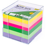 Artikelbild 1 für folia Zettelbox HAPPY VIBES transparent inkl. 700 Notizzettel bunt, 1 St., Artikelnummer 690429