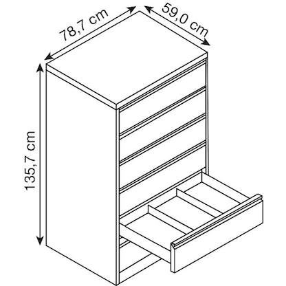 Artikelbild 2 für CP Acurado Karteischrank lichtgrau 6 Schubladen 78,7 x 59,0 x 135,7 cm, 1 St., Artikelnummer 826958