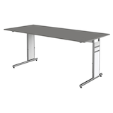 Artikelbild 1 für Kerkmann Priola höhenverstellbarer Schreibtisch grafit rechteckig, C-Fuß-Gestell silber 180,0 x 80,0 cm, Artikelnummer 449583