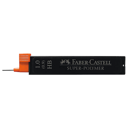 Artikelbild für FABER-CASTELL SUPER-POLYMER Feinminen-Bleistiftminen schwarz HB 1,0 mm, 12 St., Artikelnummer 334599