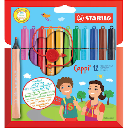 Artikelbild für STABILO Cappi Filzstifte farbsortiert, 12 St., Artikelnummer 603629
