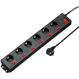 Artikelbild 1 für hama 6+1 XL 6-fach Steckdosenleiste mit Überspannungsschutz 1,4 m schwarz, Artikelnummer 550968