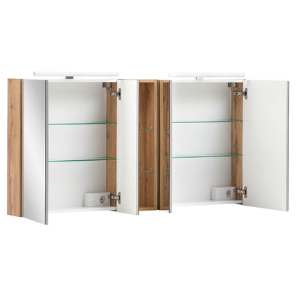 Artikelbild 5 für MÖBELPARTNER Spiegelschrank Duo 701523 eiche landhaus 140,0 x 16,0 x 75,0 cm, Artikelnummer 673493