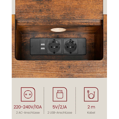 Artikelbild 7 für VASAGLE Konsolentisch rechteckig Spanplatte braun 120,0 x 25,0 x 81,0 cm, 1 St., Artikelnummer 290819