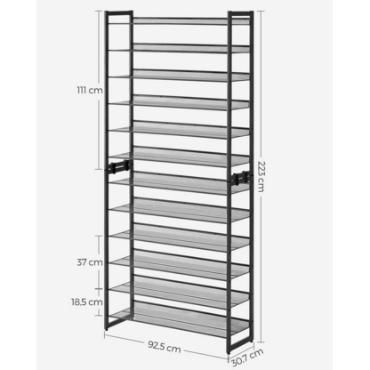 Artikelbild 3 für SONGMICS Schuhregal schwarz 92,5 x 30,7 x 223,0 cm, 1 St., Artikelnummer 760308