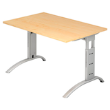 Artikelbild 1 für HAMMERBACHER FS12 höhenverstellbarer Schreibtisch ahorn rechteckig, C-Fuß-Gestell silber 120,0 x 80,0 cm, Artikelnummer 866463
