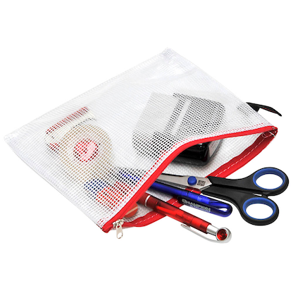 Artikelbild für FolderSys Reißverschlussbeutel DIN B6 transparent/rot 0,15 mm, 1 St., Artikelnummer 641787