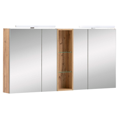 Artikelbild für MÖBELPARTNER Spiegelschrank Duo 701523 eiche landhaus 140,0 x 16,0 x 75,0 cm, Artikelnummer 673493