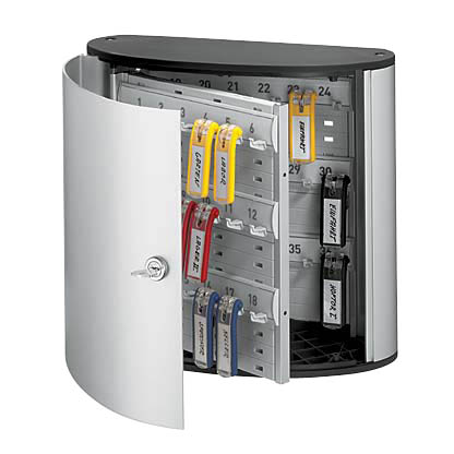 Artikelbild für DURABLE Schlüsselkasten alu, schwarz mit 36 Haken, Zylinderschloss, 30,0 x 11,8 x 28,0 cm, 1 St., Artikelnummer 569152