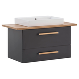 Artikelbild 1 für MÖBELPARTNER Waschbecken mit Unterschrank Duo 702036 anthrazit, eiche landhaus 102,2 x 50,0 x 61,5 cm, Artikelnummer 673481