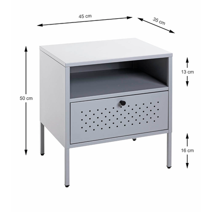 Artikelbild 2 für HAKU Möbel Konsole Nachttisch rechteckig Metall grau 45,0 x 35,0 x 50,0 cm, 1 St., Artikelnummer 340057