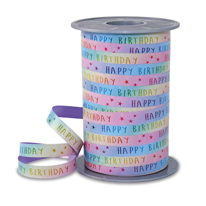 Artikelbild für PRÄSENT Geschenkband RAINBOW BIRTHDAY PASTELL matt Regenbogen 10 mm x 200 m, Artikelnummer 934625