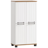 Artikelbild 1 für MÖBELPARTNER Badschrank Jelda 154232 eiche landhaus, weiß 59,8 x 32,6 x 116,9 cm, Artikelnummer 172219