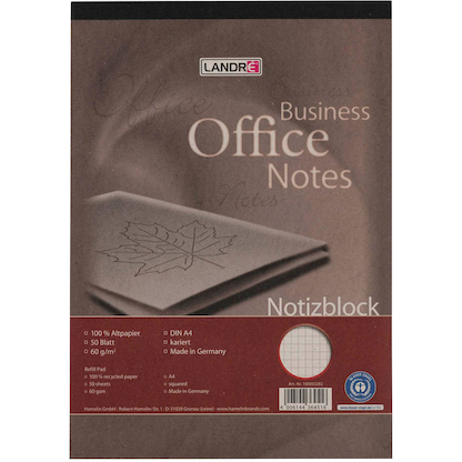 Artikelbild 6 für LANDRÉ® Notizblock Recycling DIN A4 kariert, 1 St., Artikelnummer 298154