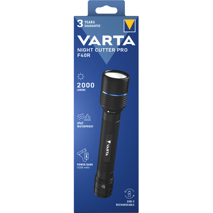 Artikelbild 4 für VARTA Night Cutter Pro F40R LED Taschenlampe schwarz 23,3 cm, 2000 Lumen, 1 St., Artikelnummer 621577