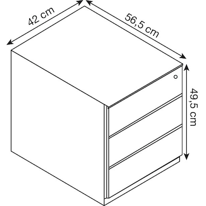 Artikelbild 2 für BISLEY Note Rollcontainer verkehrsweiß 3 Auszüge 42,0 x 56,5 x 49,5 cm, Artikelnummer 877258