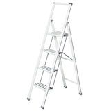 Artikelbild 1 für WENKO Stehleiter einseitig silber 4 Stufen, H: 144,0 cm, Artikelnummer 529713
