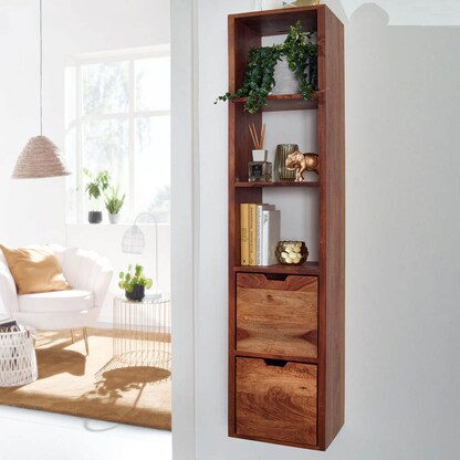 Artikelbild 4 für WOHNLING Wandregal sheesham 35,0 x 30,0 x 150,0 cm, 1 St., Artikelnummer 909277