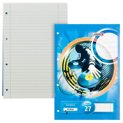 Artikelbild für LANDRÉ® Schulheft Lineatur 27 liniert DIN A4 Innen- und Außenrand, 50 Blatt, 1 St., Artikelnummer 298739