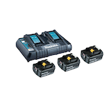 Artikelbild 1 für makita Werkzeugakkus mit Schnellladegerät Power Source Kit Lithium-Ionen 3x 5,0 Ah, Artikelnummer 141277