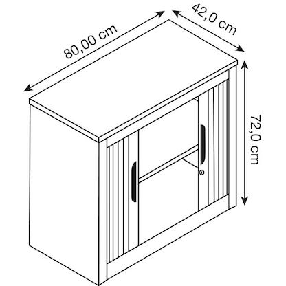 Artikelbild 2 für CP Omnispace Rollladenschrank lichtgrau 1 Fachboden 80,0 x 42,0 x 72,0 cm, Artikelnummer 918011