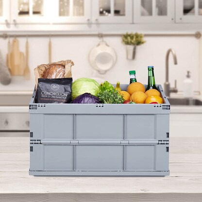 Artikelbild 5 für relaxdays Klappbox 60,0 l grau 58,5 x 40,0 x 31,5 cm, 1 St., Artikelnummer 364301